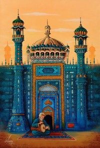 S. A. Noory, 24 x 36 Inch, Acrylic on Canvas, Cityscape Painting, AC-SAN-241 S. A. Noory, 24 x 36 Inch, Acrylic on Canvas, Cityscape Painting, AC-SAN-241